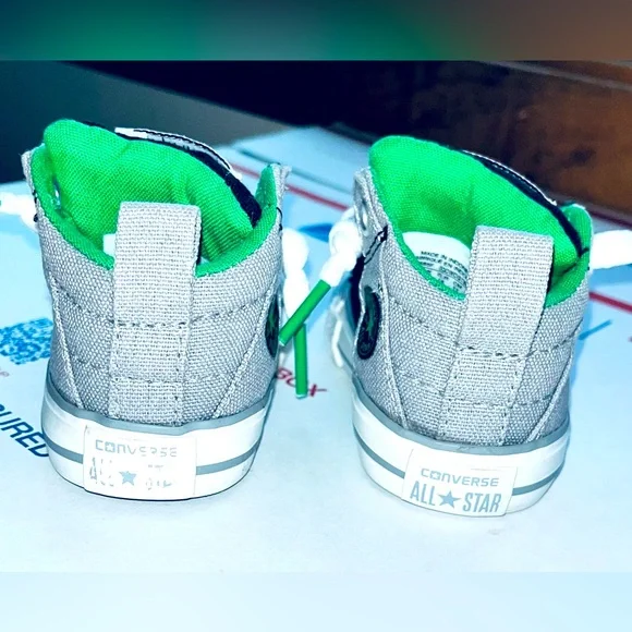 *LIKE NEW** Chuck Taylor AS ‘Street Mid’ (Grey/Black/Green), TD Size 2C: $20 - Picture 8 of 10